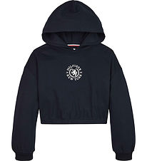 Tommy Hilfiger Hættetrøje - Viskose - Crest Logo - Desert Sky Tommy Hilfiger Hættetrøje - Viskose - Crest Logo - Desert Sky