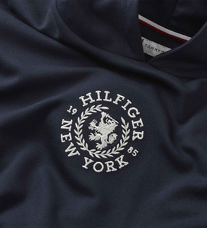 Tommy Hilfiger Hættetrøje - Viskose - Crest Logo - Desert Sky Tommy Hilfiger Hættetrøje - Viskose - Crest Logo - Desert Sky