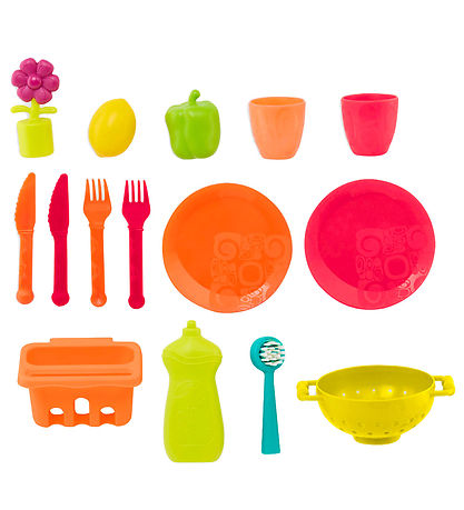 B. Toys Legekøkken - Køkkenvask m. Vand - 18 Dele