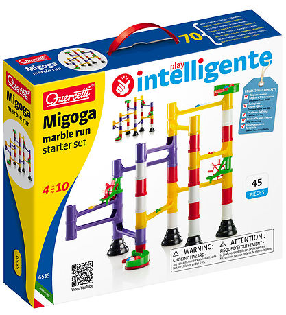 Quercetti Kuglebane - Migoga Marble Run Starter Set - 45 Dele -  Quercetti Kuglebane - Migoga Marble Run Starter Set - 45 Dele -