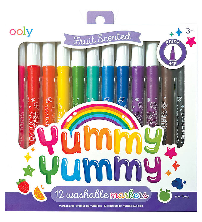 OOLY Yummy Yummy, Lukket gelepen, Blå, Brun, Guld, Grøn, Lyse Blå, Orange, Lyserød, Lilla, Rød, Sølv, Turkis, Gul, Flerfarvet, Fin, Rund, 12 stk