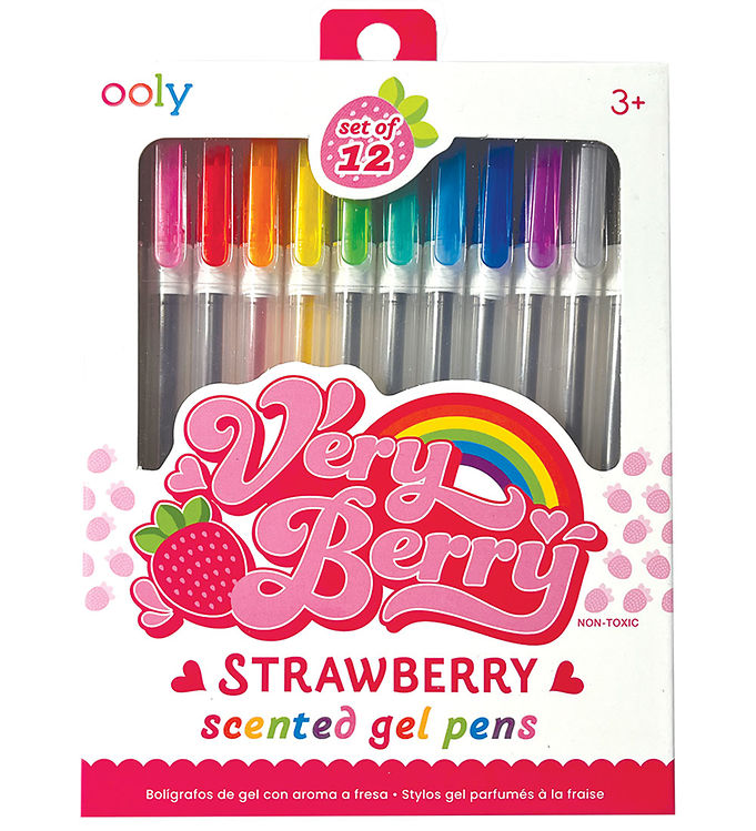 OOLY Very Berry, Lukket gelepen, Sort, Blå, Brun, Blå, Grøn, Grå, Lysegrøn, Orange, Lyserød, Lilla, Rød, Gul, Flerfarvet, Fin, 0,7 mm, 12 stk