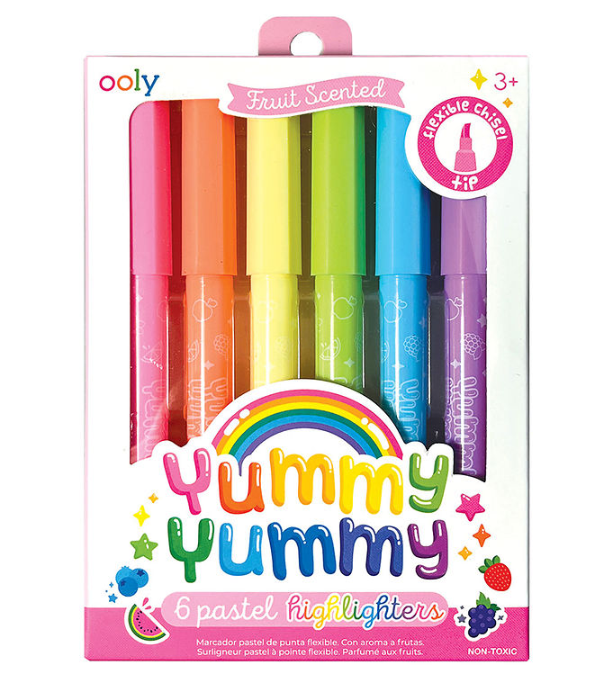 Ooly Overstregningstuscher m. Frugtduft - 6 stk - Yummy Yummy