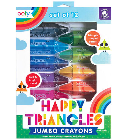 Ooly Farvekridt - 12 stk - Jumbo - Happy Triangles Ooly Farvekridt - 12 stk - Jumbo - Happy Triangles