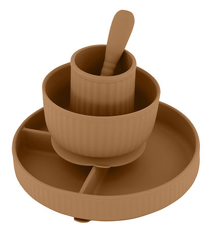 Mikk-Line Spisesæt - Silikone - 4 dele - Brown Sugar Mikk-Line Spisesæt - Silikone - 4 dele - Brown Sugar
