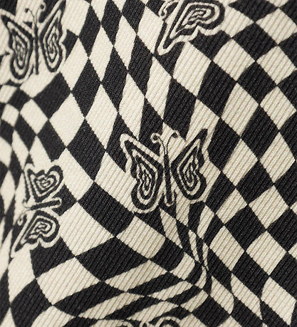 LMTD Kjole - Rib - NlfTadida - Black/Square /Butterfly