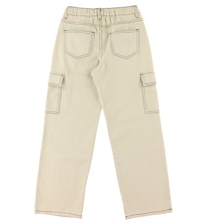 LMTD Bukser - Cargo - NlnUtizza - Oatmeal/Black Stitches LMTD Bukser - Cargo - NlnUtizza - Oatmeal/Black Stitches
