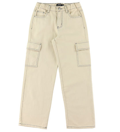 LMTD Bukser - Cargo - NlnUtizza - Oatmeal/Black Stitches LMTD Bukser - Cargo - NlnUtizza - Oatmeal/Black Stitches