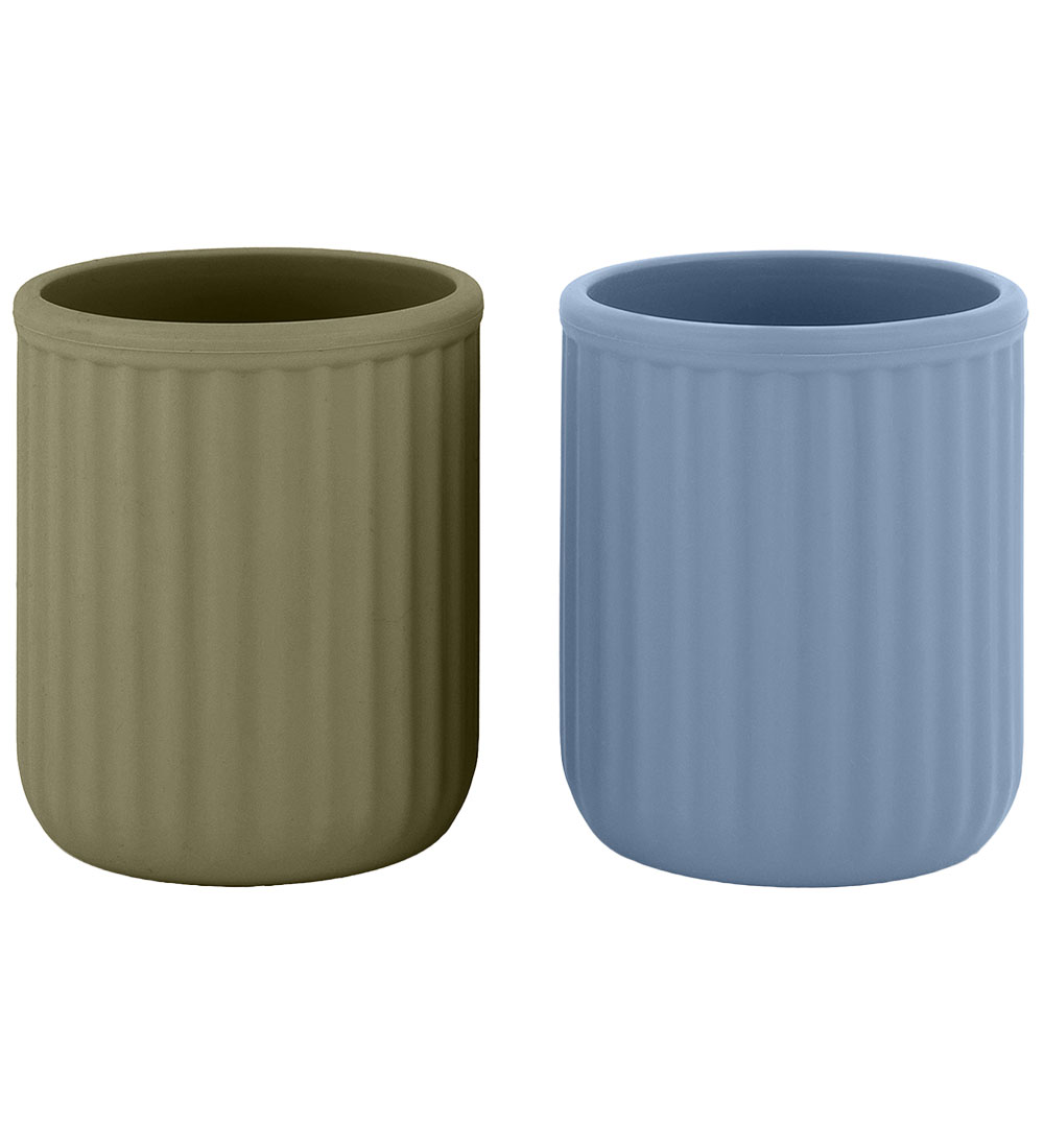 Mikk-Line Becher - 2er-Pack - Silikon - Verblasster Denim/Getroc - Mikk-Line - One Size - Becher