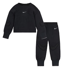 Nike Bluse/Bukser - Rib - Sort m. Logoer Nike Bluse/Bukser - Rib - Sort m. Logoer