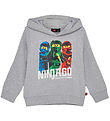 LEGO® Ninjago Hættetrøje - LWScout 102 - Gråmeleret m. Ninjaer