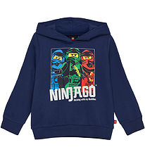 LEGO® Ninjago Hættetrøje - LWScout 102 - Dark Navy m. Ninjaer