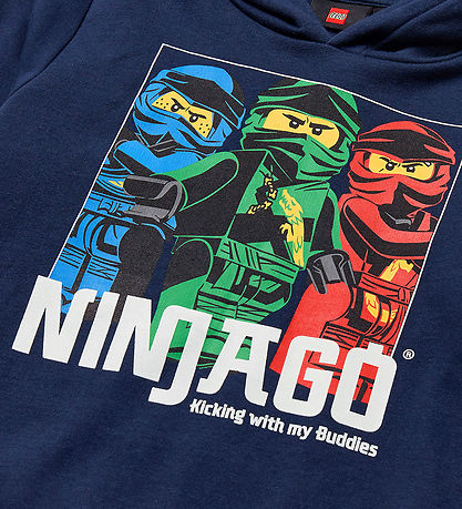 LEGO® Ninjago Hættetrøje - LWScout 102 - Dark Navy m. Ninjaer