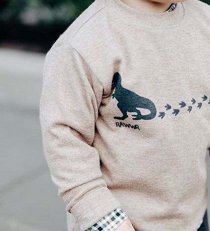 Hust and Claire Bluse - Sune - Wheat Melange m. Dino Hust and Claire Bluse - Sune - Wheat Melange m. Dino