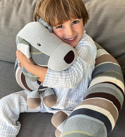 Smallstuff Bamse - 130x10 cm - Sengehund - Blå m. Striber