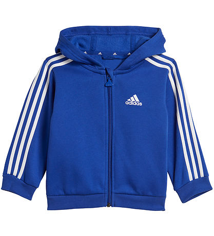 adidas Performance Sweatsæt - I 3S FZ FL - Blå/Gråmeleret m. Hvi