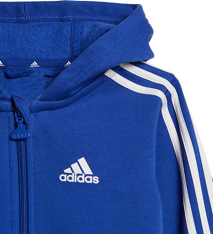 adidas Performance Sweatsæt - I 3S FZ FL - Blå/Gråmeleret m. Hvi