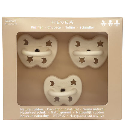 Hevea Sutter - 0-3 mdr - 3-pak - Naturgummi - Milky White Hevea Sutter - 0-3 mdr - 3-pak - Naturgummi - Milky White