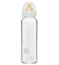 Hevea Sutteflaske - 240 ml - Glas/Naturgummi - Hvid Hevea Sutteflaske - 240 ml - Glas/Naturgummi - Hvid