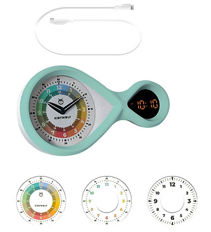 Kidywolf Vækkeur - Analog/Digital - Kidyalarm - Grøn