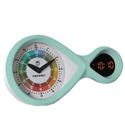 Kidywolf Vækkeur - Analog/Digital - Kidyalarm - Grøn Kidywolf Vækkeur - Analog/Digital - Kidyalarm - Grøn