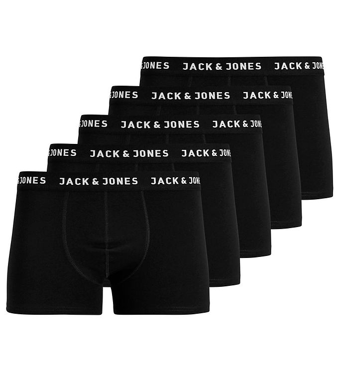 Jack & Jones Junior 5-pak boxershorts i sort til drenge