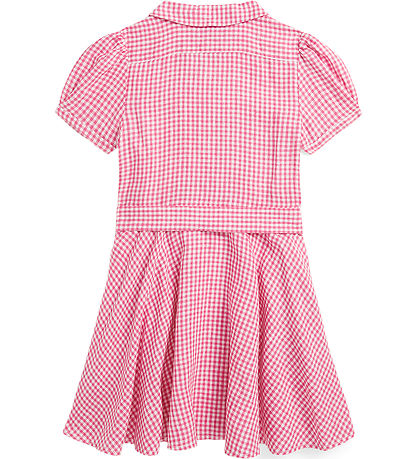 Polo Ralph Lauren Kjole - Gingham - Hør - Pink/Hvidternet