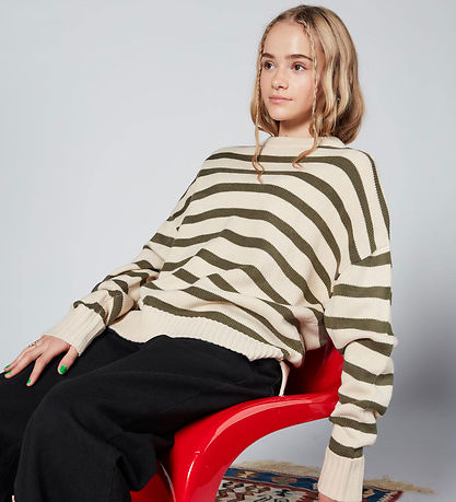 Hound Bluse - Strik - Stribet Grøn Hound Bluse - Strik - Stribet Grøn