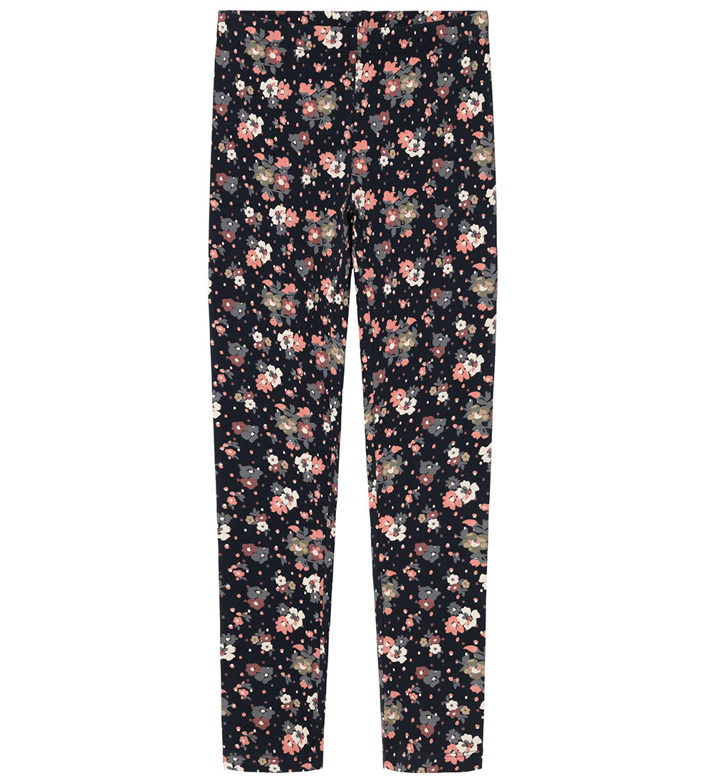 Name It Leggings - NkfVivian - Noos - Dark Sapphire m. Blumen - Name It - 2 Jahre (92) - Leggings