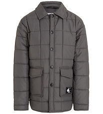 Calvin Klein Termojakke - Quilted Badge - Mørkegrå Calvin Klein Termojakke - Quilted Badge - Mørkegrå