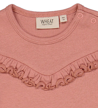 Wheat Body k/æ - Rib - Old Rose m. Flæse