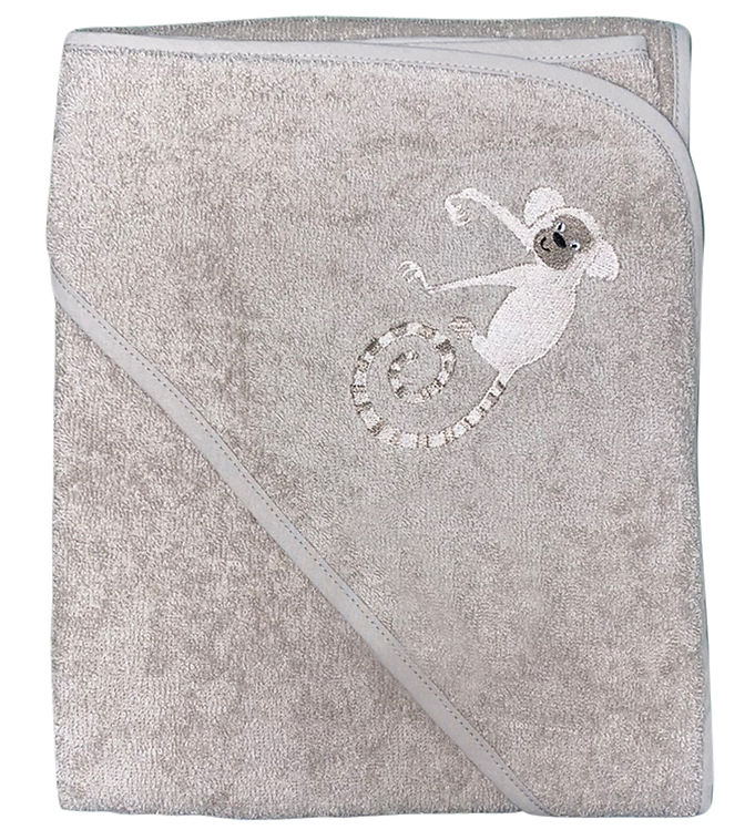 Nørgaard Madsens Babyhåndklæde – 75×75 cm – Brun m. Abe
