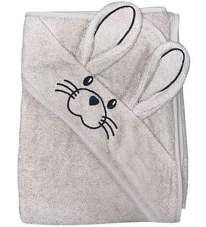 Nørgaard Madsens Babyhåndklæde - 100x100 cm - Brun m. Kaninører  Nørgaard Madsens Babyhåndklæde - 100x100 cm - Brun m. Kaninører