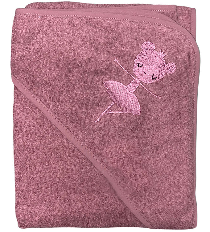 Nørgaard Madsens Babyhåndklæde – 75×75 cm – Dusty Red m. Balleri