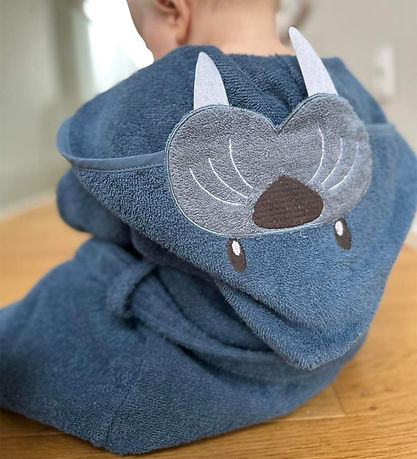 Nørgaard Madsens Badekåbe - Middle Blue m. Hvalros 