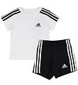 adidas Performance Sæt - T-shirt/Shorts - Hvid/Sort adidas Performance Sæt - T-shirt/Shorts - Hvid/Sort