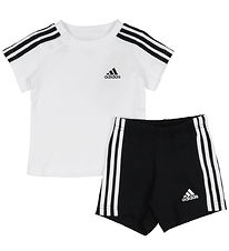 adidas Performance Sæt - T-shirt/Shorts - Hvid/Sort adidas Performance Sæt - T-shirt/Shorts - Hvid/Sort