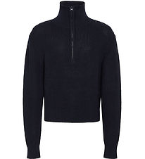 Grunt Bluse - Strik - Rie - Navy Grunt Bluse - Strik - Rie - Navy
