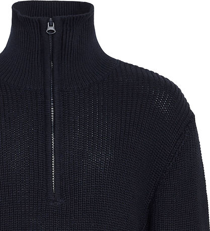 Grunt Bluse - Strik - Rie - Navy Grunt Bluse - Strik - Rie - Navy