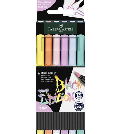 Faber-Castell Tuscher - Black Edition - 6 Stk. - Pastel Faber-Castell Tuscher - Black Edition - 6 Stk. - Pastel