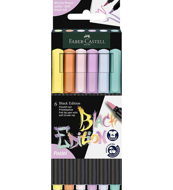 Faber-Castell 116453, 6 farver, Forskellige farver, Penselspids, Forskellige farver, Rund, 6 stk