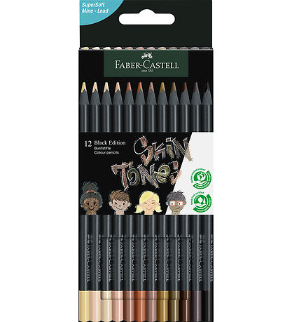 Faber-Castell Farveblyanter - Trekantet - Black Edition - 12 stk Faber-Castell Farveblyanter - Trekantet - Black Edition - 12 stk