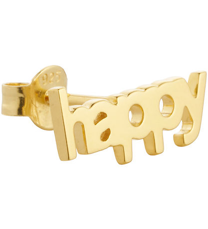 Design Letters Ørering - 1 stk. - HAPPY - 18K Guldbelagt Design Letters Ørering - 1 stk. - HAPPY - 18K Guldbelagt