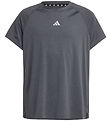 adidas Performance T- shirt - JG Tee Lux - Grå Meleret