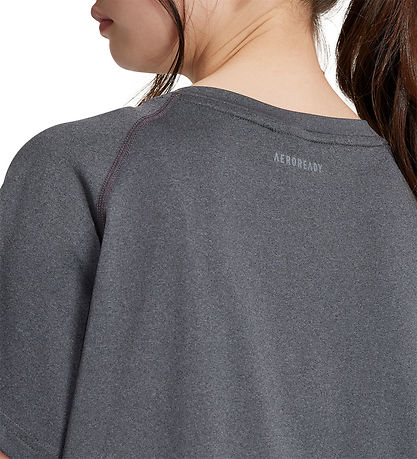 adidas Performance T- shirt - JG Tee Lux - Grå Meleret