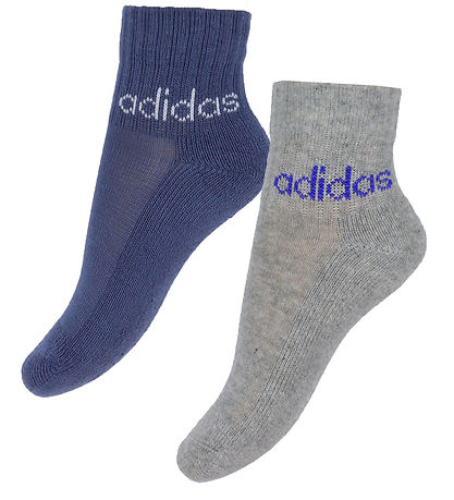 adidas Performance Strømper - 5-pak - Kids Lin Ank - Blå/Grå/Hvi adidas Performance Strømper - 5-pak - Kids Lin Ank - Blå/Grå/Hvi