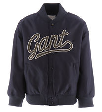 GANT Jakke - Script Logo Varsity - Evening Blue GANT Jakke - Script Logo Varsity - Evening Blue