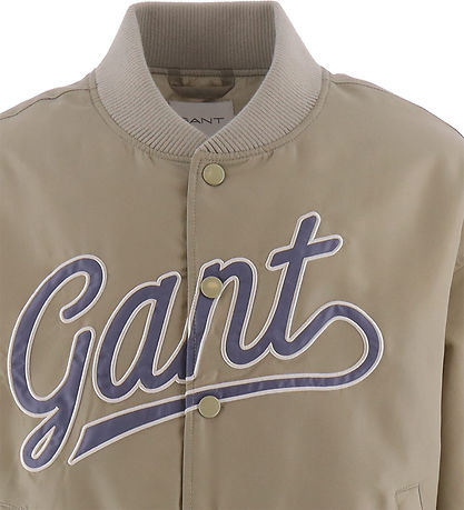 GANT Sommerjakke - Script Logo Varsity - Beige Green GANT Sommerjakke - Script Logo Varsity - Beige Green