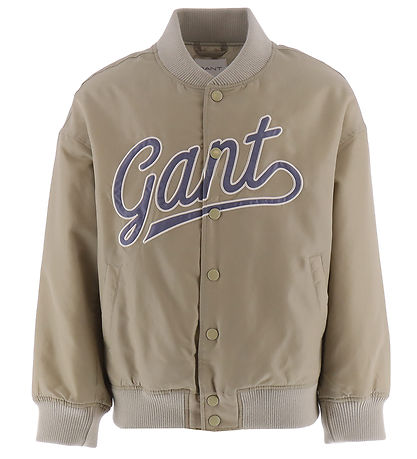 GANT Sommerjakke - Script Logo Varsity - Beige Green GANT Sommerjakke - Script Logo Varsity - Beige Green