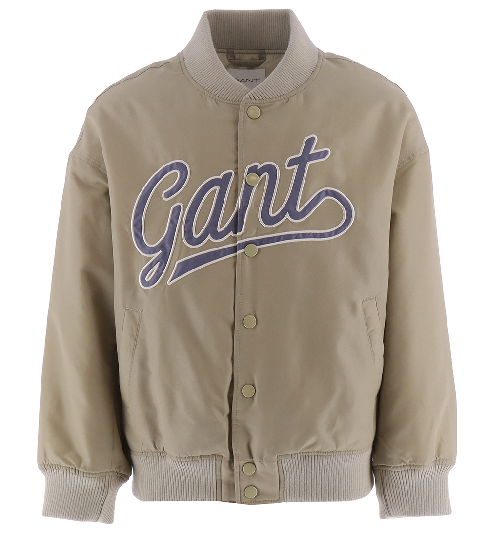 GANT Sommerjacke - Skript-Logo Varsity - Beige Green - GANT - 15 Jahre (170) - Sommerjacken